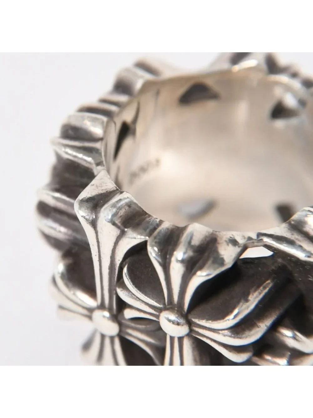 Chrome Hearts Cemetery Square Ring CH Cross 925 Sterling Silver